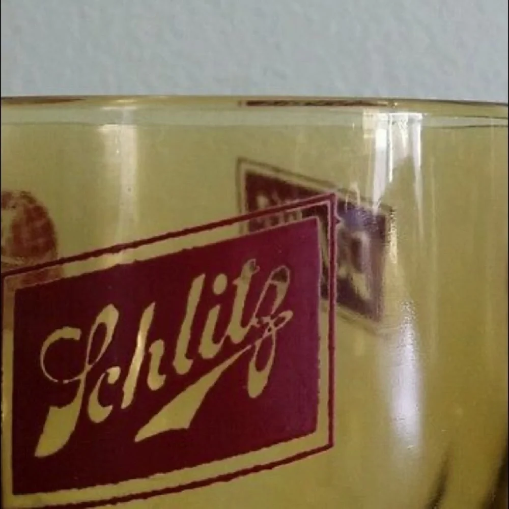 Vintage 1970’s Schlitz Amber Thumb Print Beer Goblet